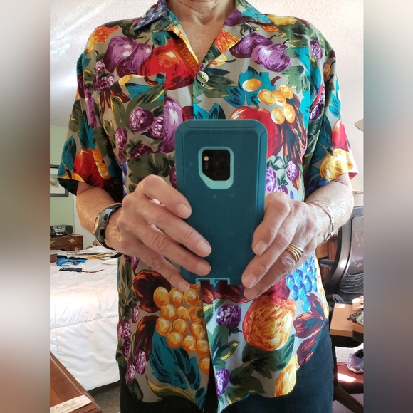 Womens Designer Floral Blouse Size 8 Short sleeves - Picture 2 of 7